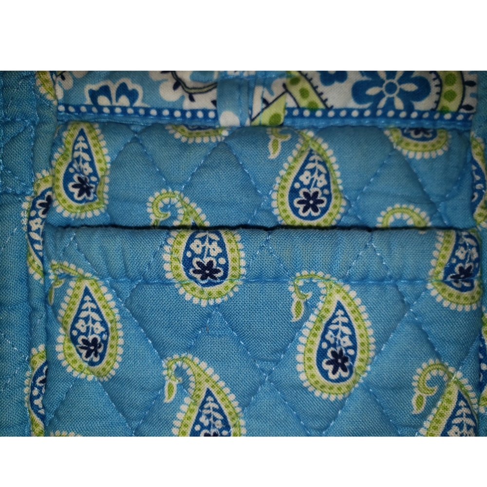 Vera Bradley Light Blue and Lime Tote Purse - Picture 6 of 6